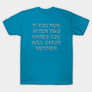 If you run after two hares you will catch neither T-Shirt